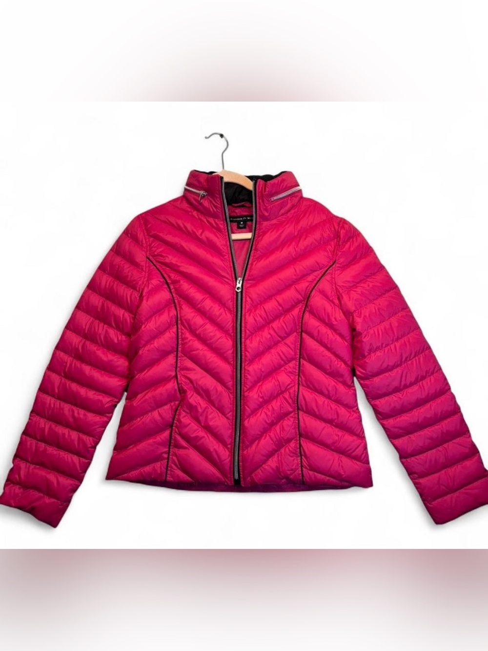 Preston & York Women's Quilted Puffer Jacket - Fuchsia Pink